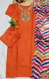 Si 329 Slub Cotton Kurti With Bottom Dupatta Wholesale In India